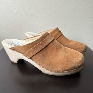 Maguba of Sweden Camel Tan Brown Clogs Heeled size 39